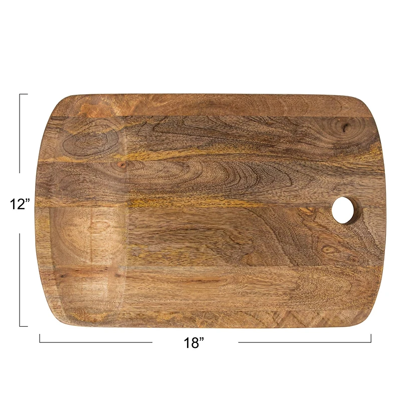 Hello Honey® 18" Natural Culinary Craftsman Mango Wood Cheese & Cutting Board