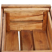 Set of 4 Brown Mahogany Farmhouse Storage Basket, 22" x 15" x 9"