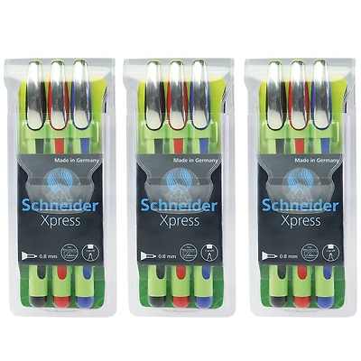 Schneider® Xpress 0.8mm Fiber Tip Fineliner Pen Set, 3ct.
