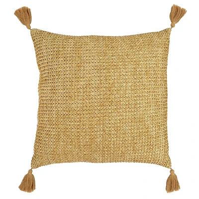 17" Tan Raffia Accent Pillow by Ashland®