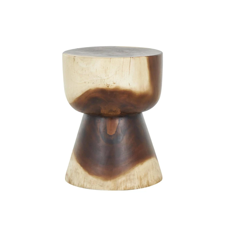 18" Brown Wood Grain Accent Table