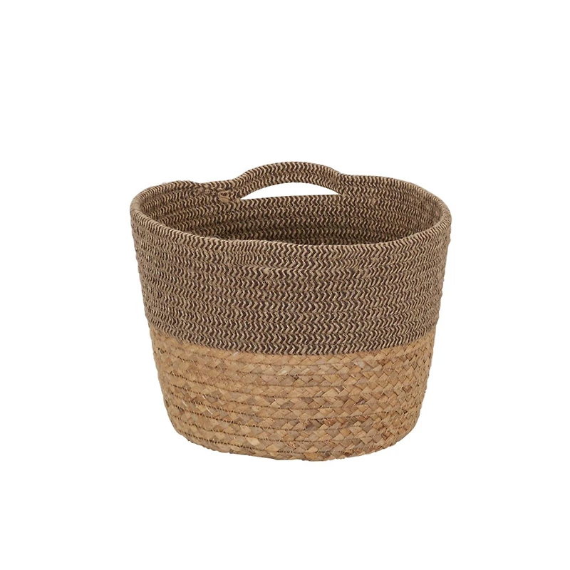 Household Essentials 8.5" Brown Corn & Hyacinth Wicker Basket