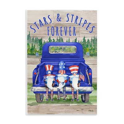 Stupell Industries Stars & Stripes Forever Americana Gnomes Wall Plaque Art