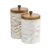White Dolomite Farmhouse Decorative Jar Set