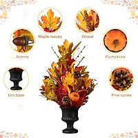 Glitzhome® 24" Fall Maple Leaf Urn Table Tree