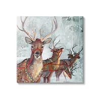 Stupell Industries Winter Reindeer Holiday Landscape Canvas Wall Art