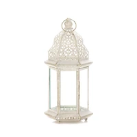 16'' Sublime Distressed White Lantern