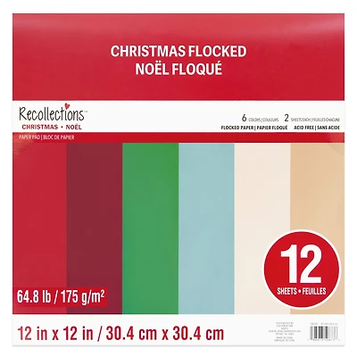 12" x 12" Christmas Flocked Paper Pad by Recollections™