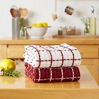 DII® Windowpane Oversized Washed Waffle Dishtowels
