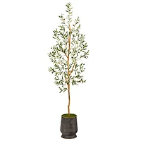 6ft. Olive Artificial Tree in Ribbed Metal Planter