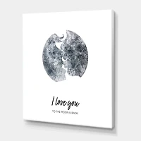 Designart - Romantic Moon Kiss of Two Lovers