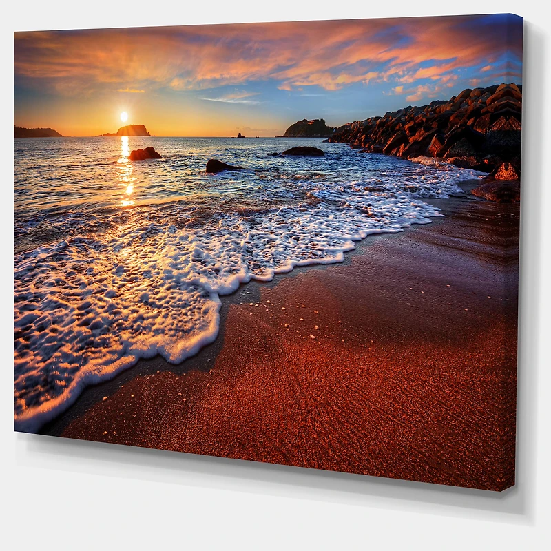 Designart - Stunning Ocean Beach at Sunset