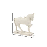 14" White Fiberglass Vintage Horse Sculpture