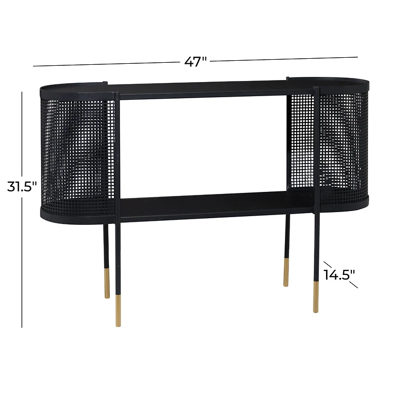 Black Contemporary Metal Console Table, 32" x 47"