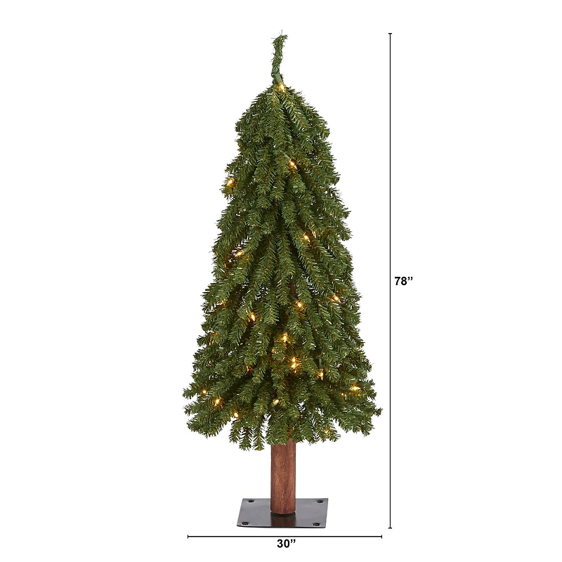 3ft. Pre-Lit Grand Alpine Artificial Christmas Tree, Clear LED Lights
