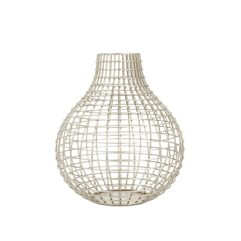 CosmoLiving by Cosmopolitan Silver Iron Modern Vase, 13" x 13" x 14"