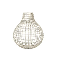 CosmoLiving by Cosmopolitan Silver Iron Modern Vase, 13" x 13" x 14"