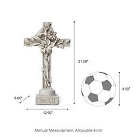 Glitzhome® 21" Holy Cross with Lily Garden Statue