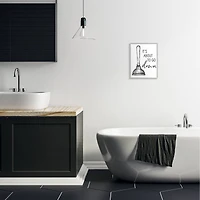 Stupell Industries About To Go Down Phrase Humor Toilet Plunger in Gray Frame Wall Art