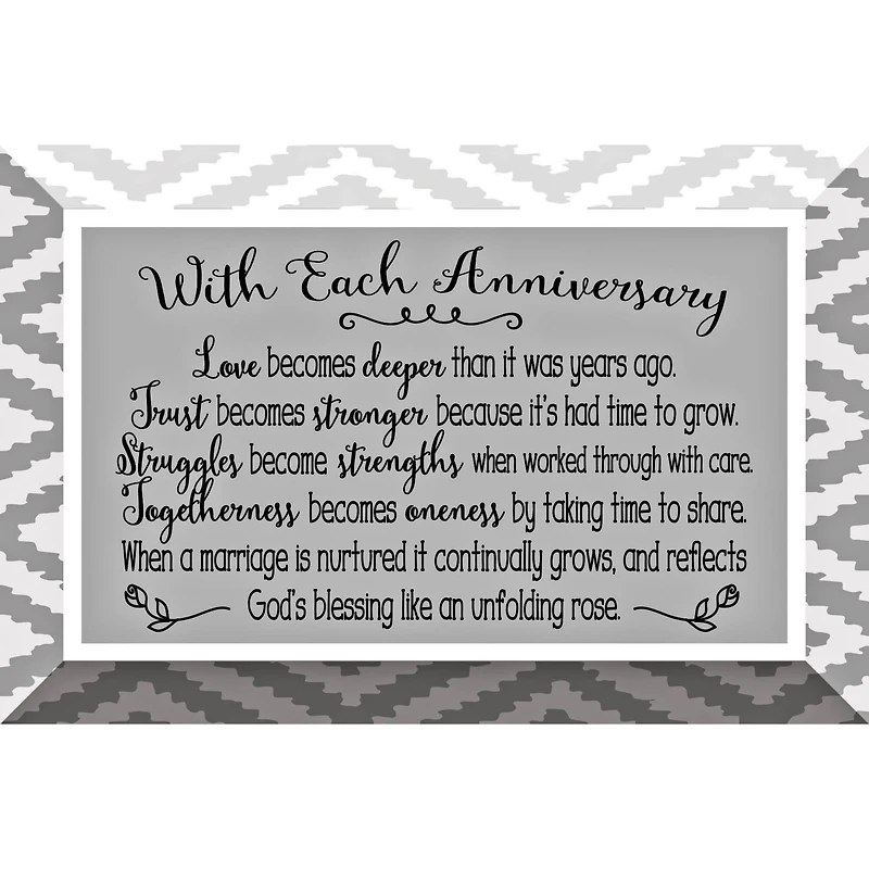 With Each Anniversary Glass Plaque with Easel