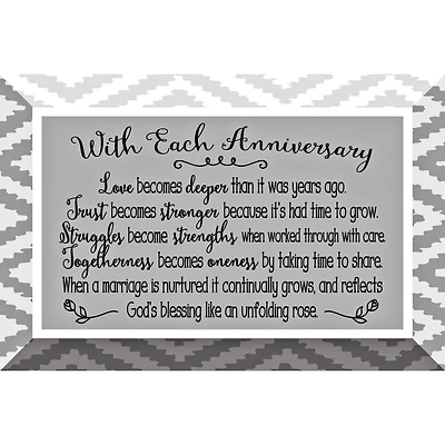 With Each Anniversary Glass Plaque with Easel