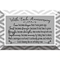 With Each Anniversary Glass Plaque with Easel