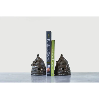 Hello Honey® Cast Iron Beehive Bookends Set
