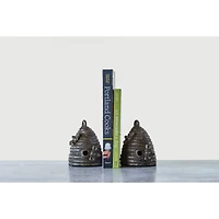 Hello Honey® Cast Iron Beehive Bookends Set