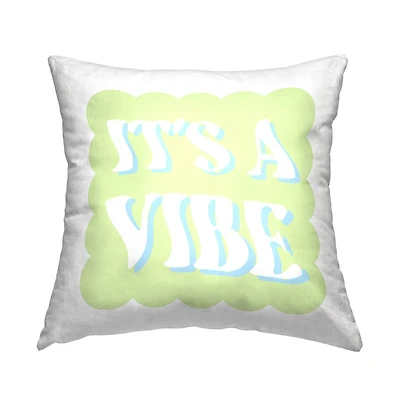 Stupell Industries It's A Vibe Green Retro Wavy Phrase Typography Throw Pillow, 18" x 18"