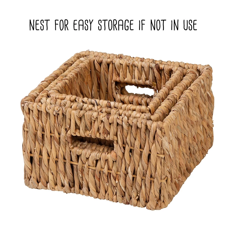 Honey Can Do Square Wicker Natural Nesting Baskets