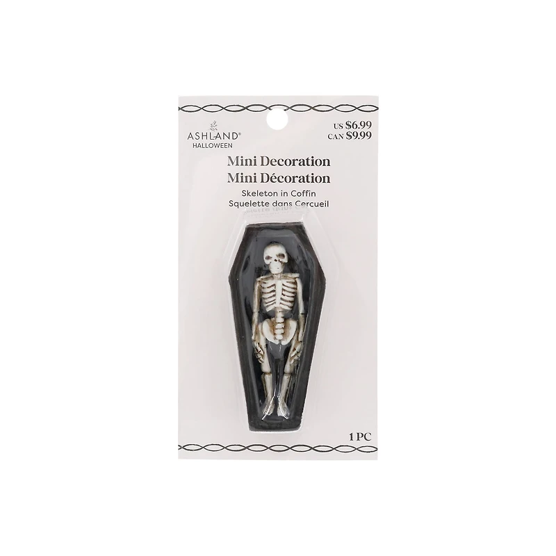 Mini Skeleton in Coffin Decoration by Ashland®