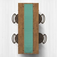 Teal Hexagons Outdoor Table Runner