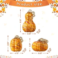 Glitzhome® Multi Stripes Glass Pumpkin & Gourd Set