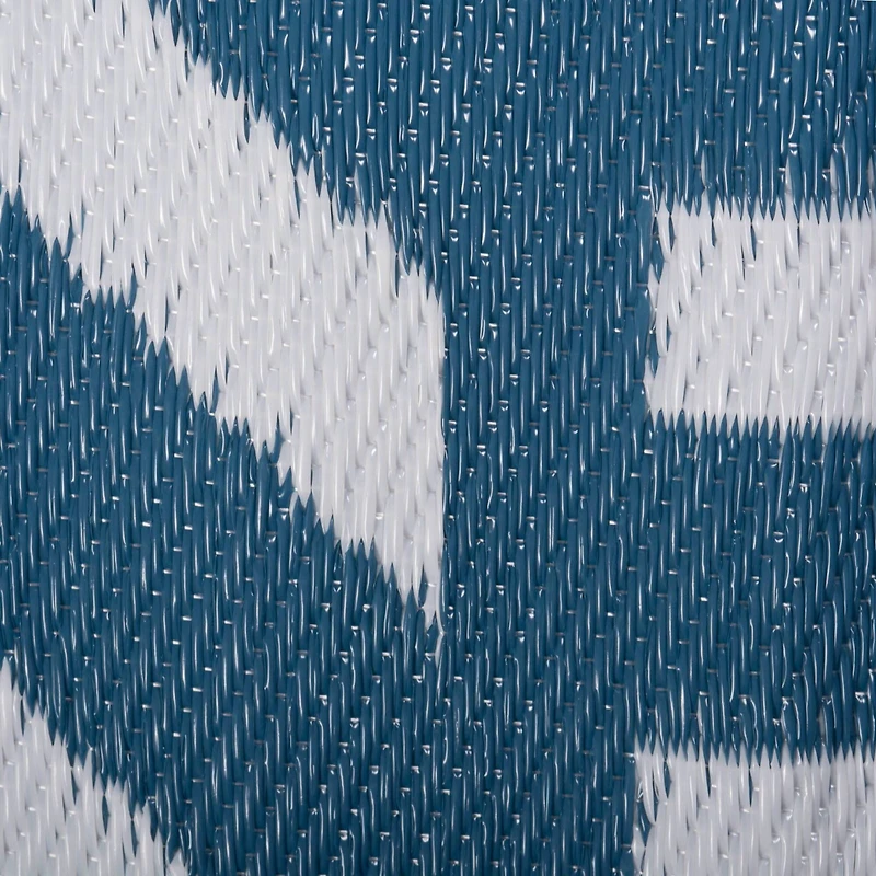 DII® Round Blue Geometric Outdoor Rug, 5ft.