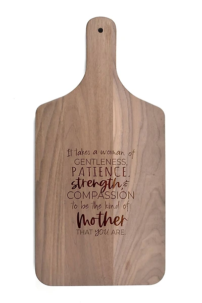 17" The Mother You Are Walnut Paddle Cutting Board