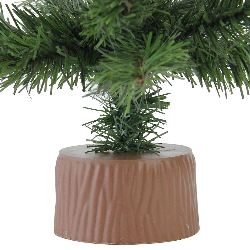18" Unlit Mini Canadian Pine Medium Artificial Christmas Tree with Faux Wood Base