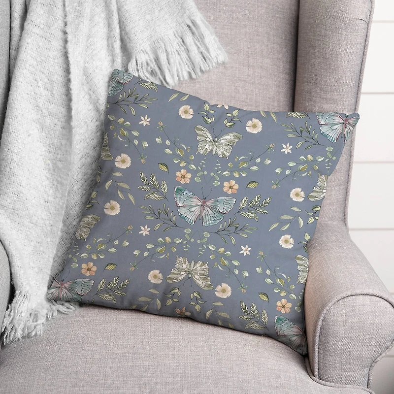 Butterfly Pattern Throw Pillow