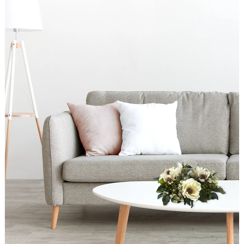 6.5" White Magnolia Silk Flower Candelabrum