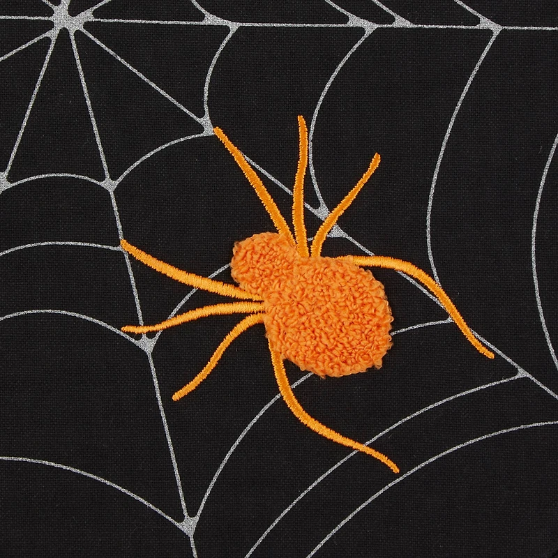 DII® Spooky Spiderweb Embellished Round Placemats, 4ct.