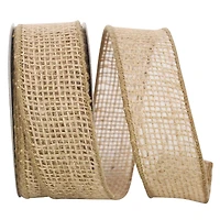 JAM Paper 1.5" x 10yd. Natural Loose Burlap Wired Ribbon