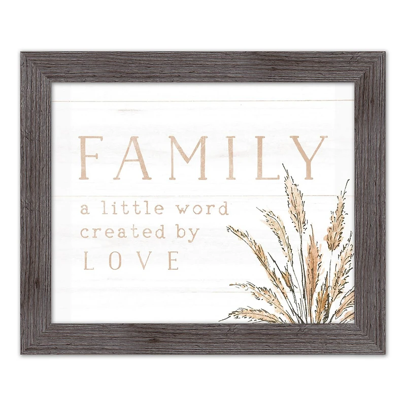 Family a Little Word Created by Love Western Framed Print
