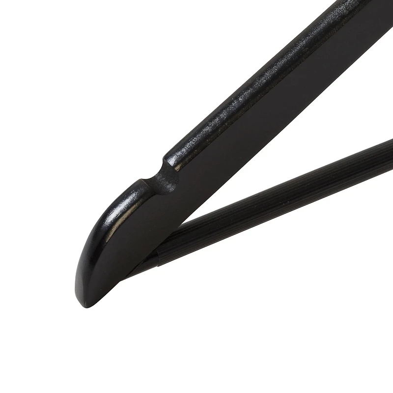 Honey Can Do Black Non-Slip Swivel Hook Wood Hangers, 24ct.