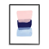 Stupell Industries Layered Squares Abstract Sides Blue Pink in Black Frame Wall Art
