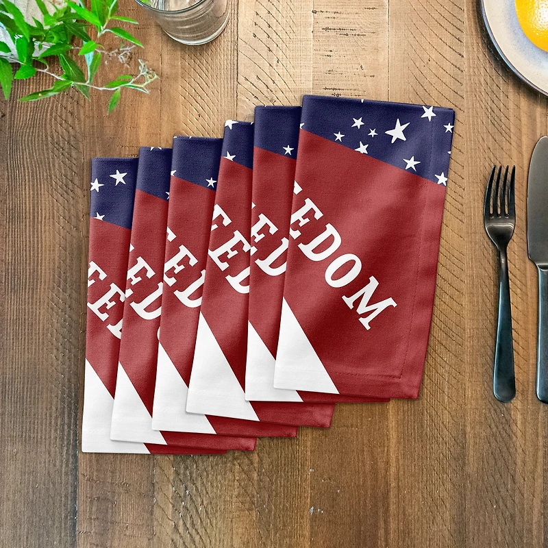 Patriotic Flag Starburst Cotton Twill Napkin