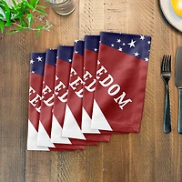 Patriotic Flag Starburst Cotton Twill Napkin