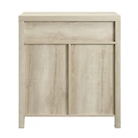 Walker Edison White Oak Farmhouse Barn Door Accent Cabinet