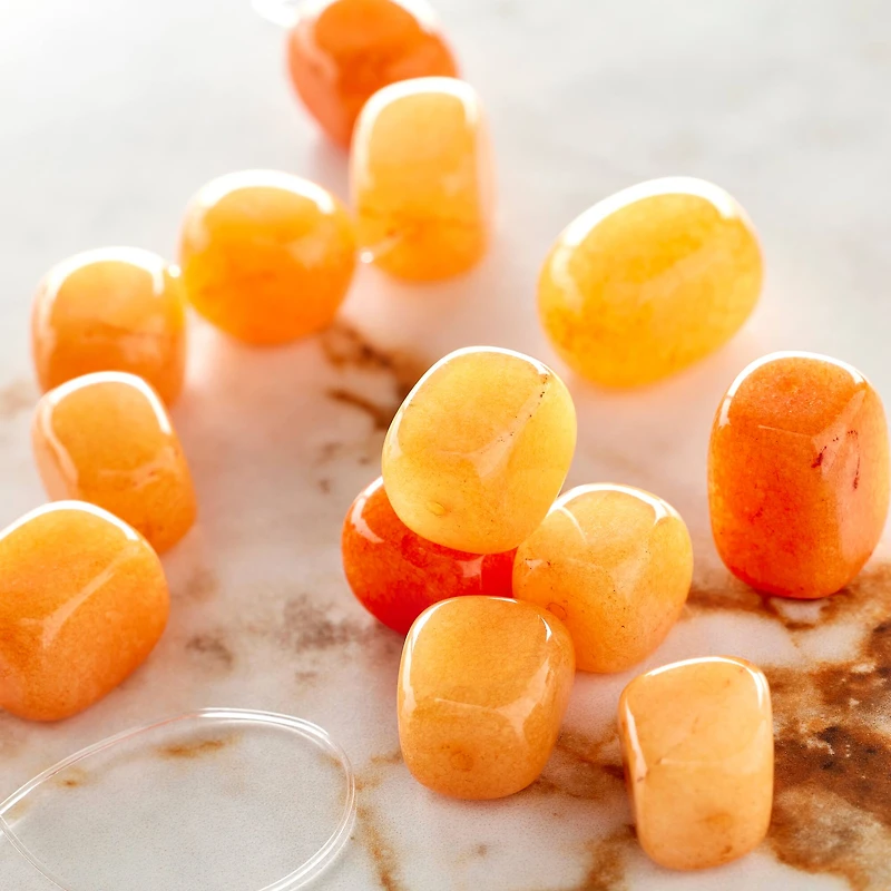 12 Pack: Orange Jade Nugget Beads, 14mm by Bead Landing™