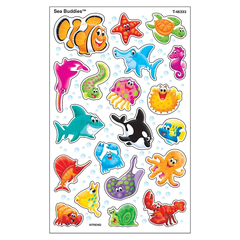 Trend Enterprises® Sea Buddies™ superShapes Large Stickers, 6 Packs of 160ct.