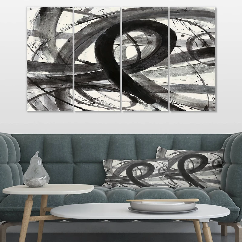 Designart - Black and White Minimalistic Painting