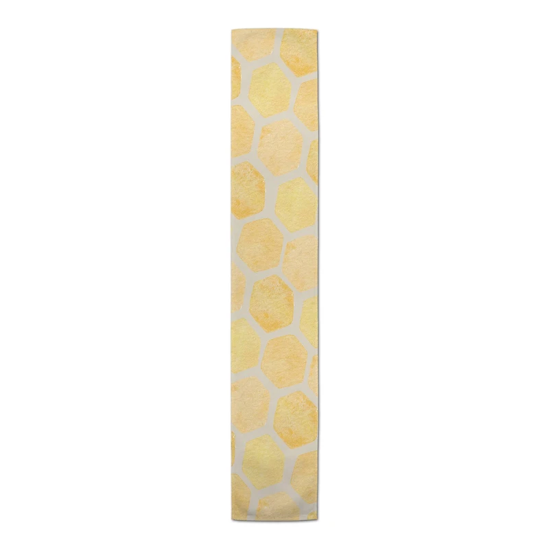 Sweet As Honey Hive Pattern 16" x 72" Poly Twill Table Runner